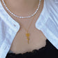 First Impression  Minimalist Freshwater Pearl Dainty Necklace Baroque Pearl Layering Necklace Bridesmaid Gift Birthday Gift for Her