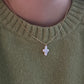 Freshwater baroque pearl cross hoop earring stud earring