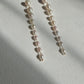 Graduated Pearl Line Earrings Long Minimalist Drop Jewelry