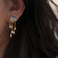 Midnight Deluge Hand-Drilled Pearl Cloud Earrings | Hand-woven Raindrop Jewelry