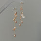 Handmade Baroque Petal Pearl Drop Earrings Adjustable Length Tassel Earrings Inspired by Wisteria Dainty romance Bridesmaid Gift for her