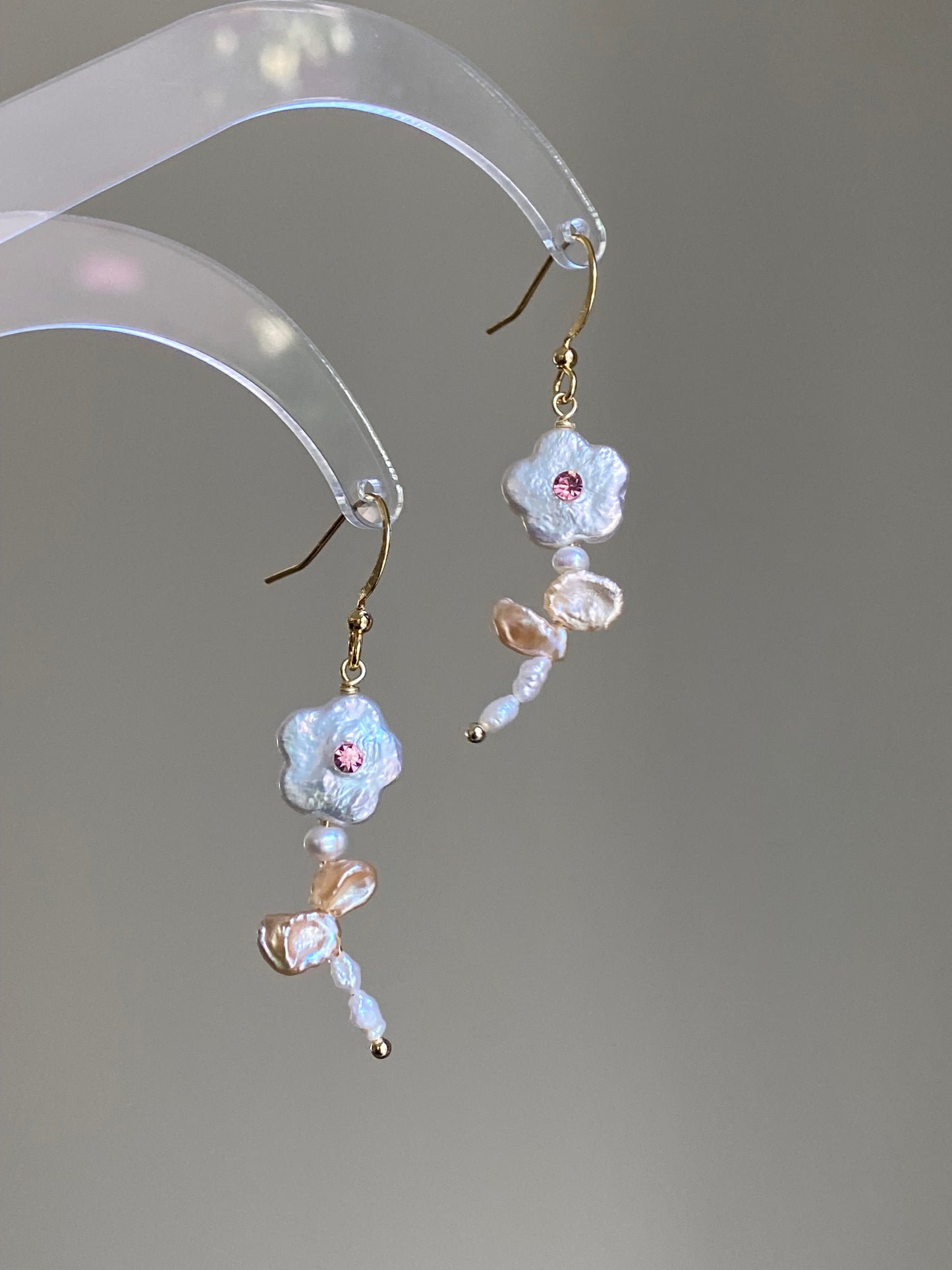 Bellies fairy Baroque Pearl Daisy Earrings Spring love dangle earring unique crush love earring dating jewelry friendship earring