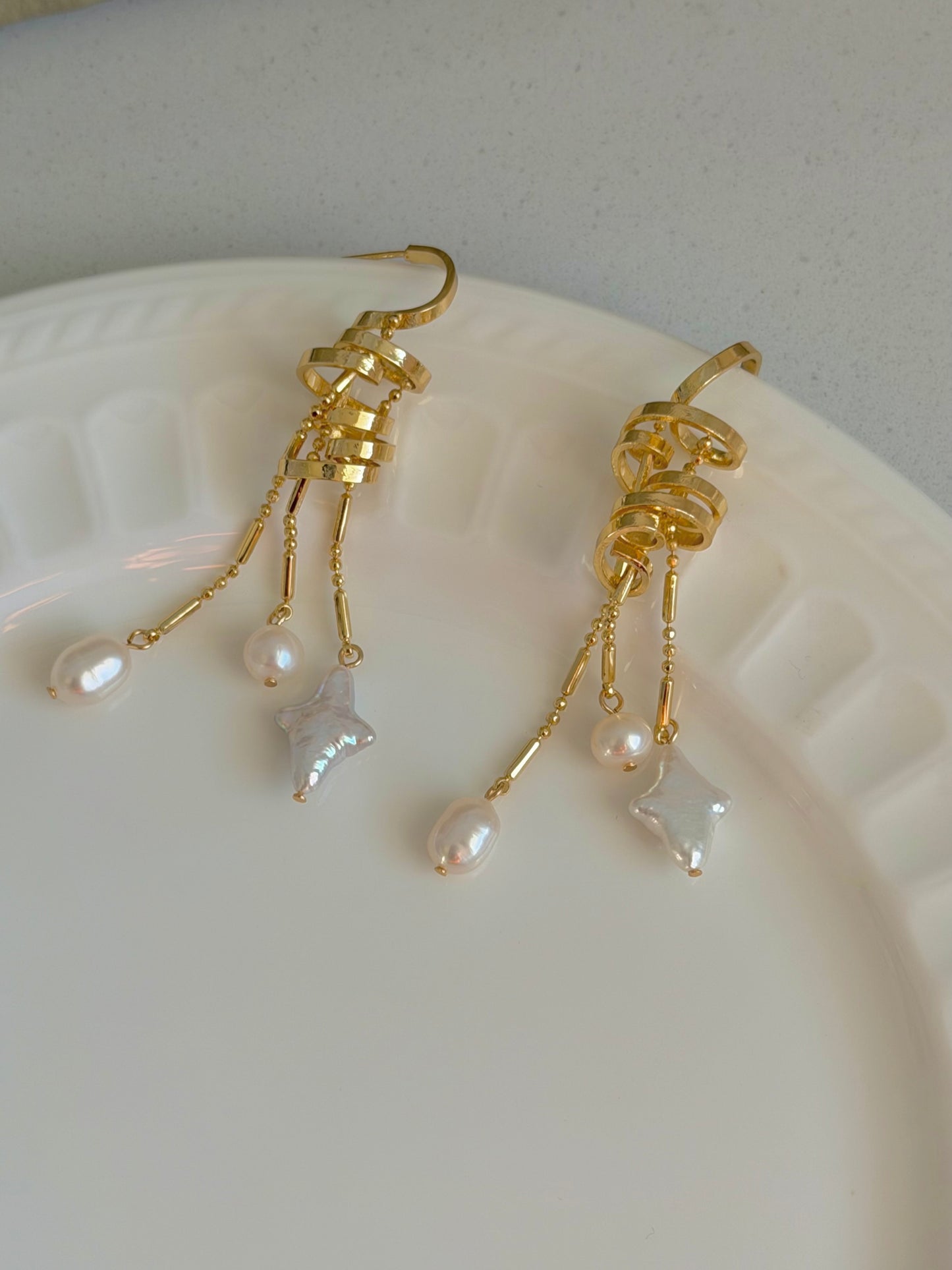 Castle in the Sky Pearl Earrings | Ethereal Celestial Jewelry –Jinger Crafting