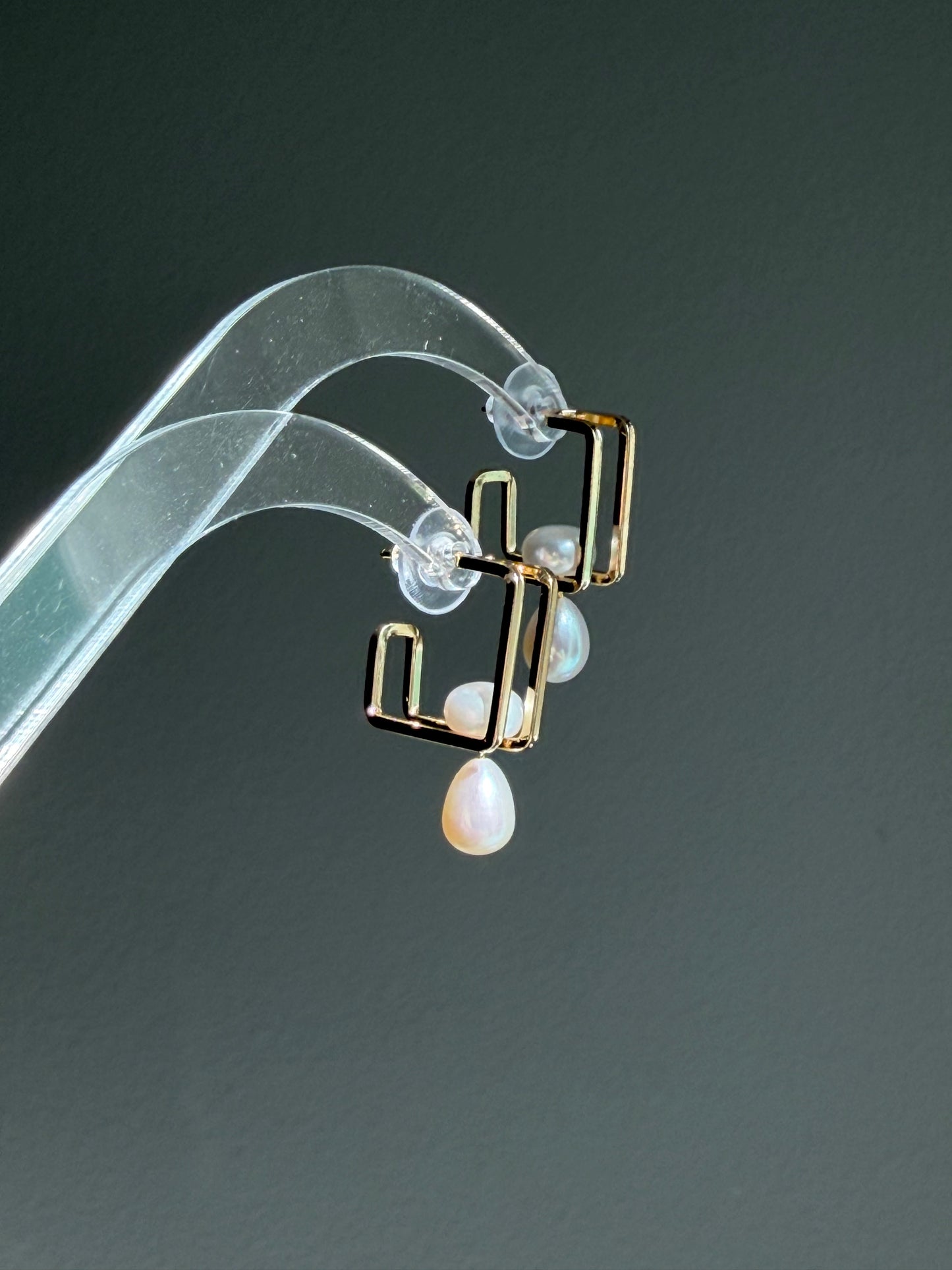 ORBITA Moving Freshwater Pearl Earrings in 14K Gold Filled