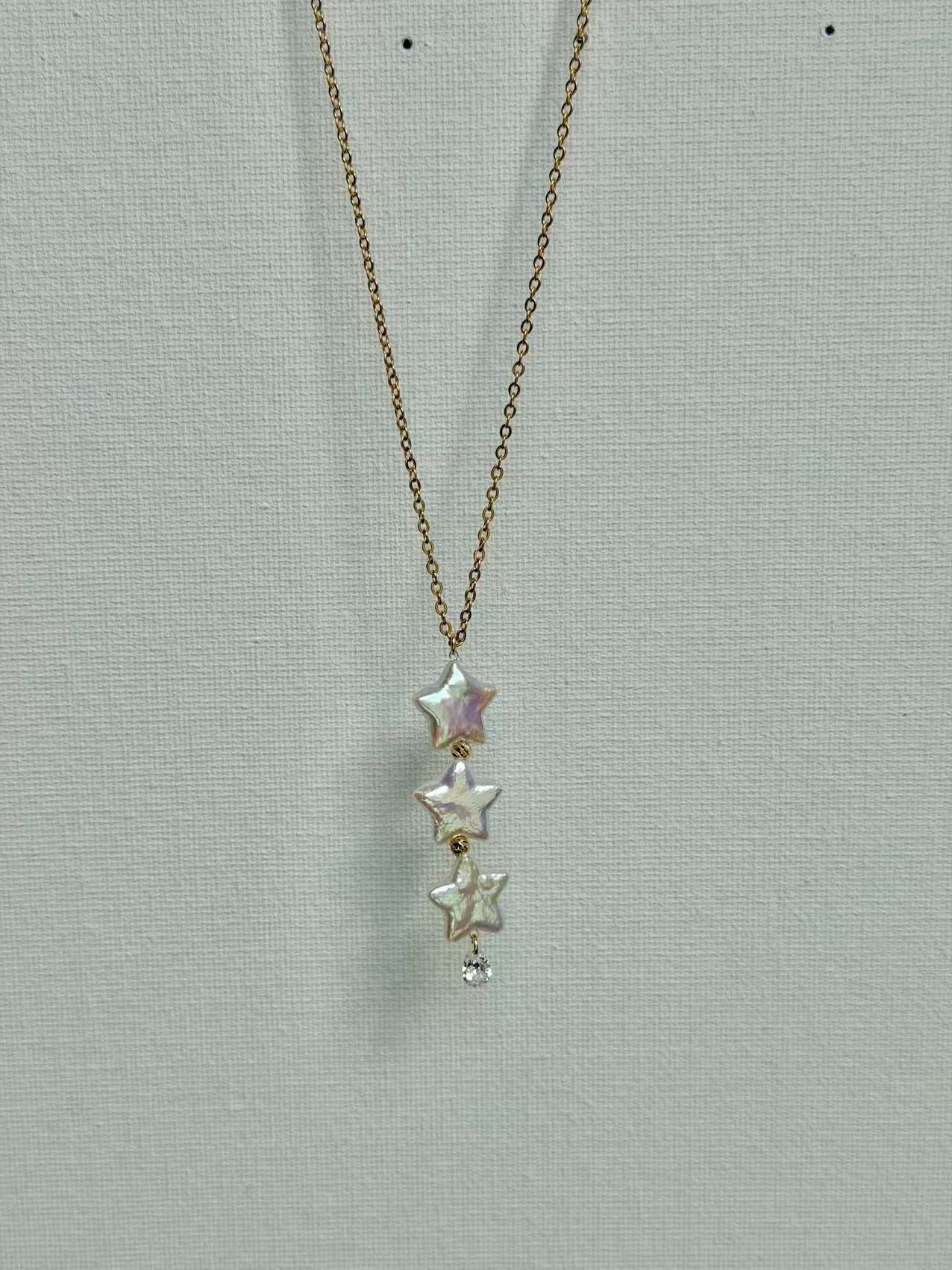 Baroque Star Pearl Necklace Celestial Dainty Choker Jewelry