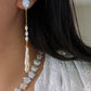 Nora Lunar Tassel Dangle Earrings  Moon Coin Pearl  Baroque Stick Pearl Drop  Long Celestial Statement Earring Bridesmaid Gift