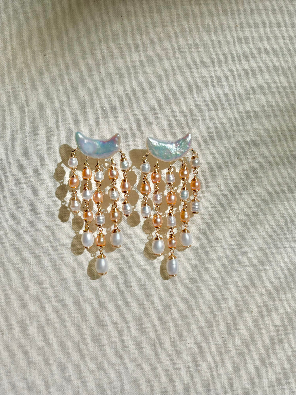 MOONLIT VEIL Freshwater baroque Pearl Chandelier Earrings