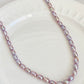 Purple Rice Pearl Wedding Necklace - High Luster Freshwater Pearls | Custom Bridal Jewelry - Jinger Crafting