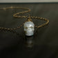 Hand -raved Freshwater Pearl Skull Pendant Necklace, Halloween Gothic Pearl Jewelry, Handmade Punk Gift for Her 14k Gold filled necklace