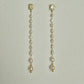 Baroque Pearl Long Drop Earrings, Graduated Freshwater Pearl Tassel Earrings, Bridal Wedding Jewelry, Dainty Gold Pearl Dangle, Gift for Hercs