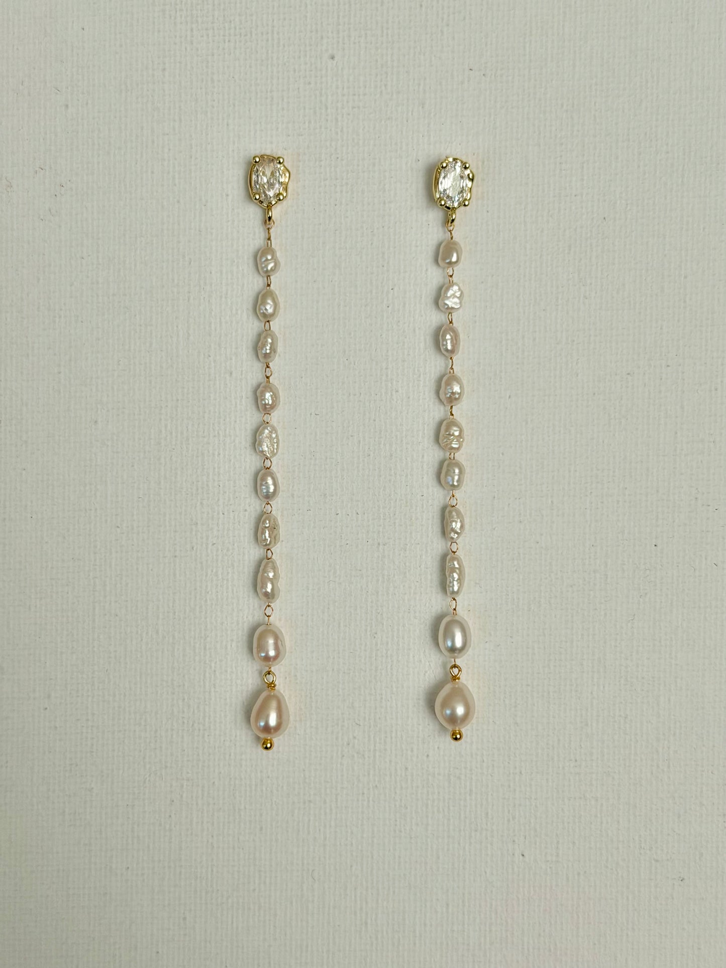 Baroque Pearl Long Drop Earrings, Graduated Freshwater Pearl Tassel Earrings, Bridal Wedding Jewelry, Dainty Gold Pearl Dangle, Gift for Hercs