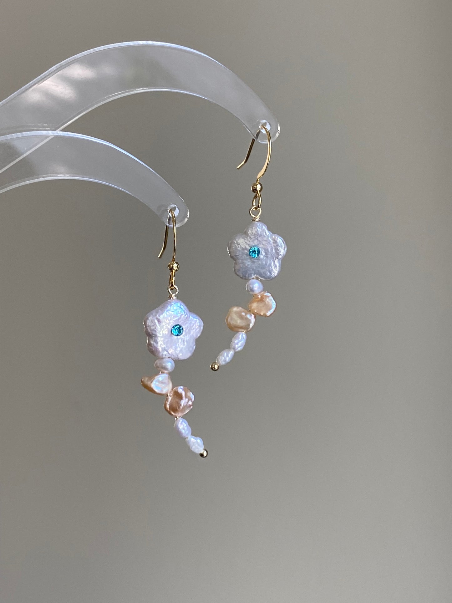 Bellies fairy Baroque Pearl Daisy Earrings Spring love dangle earring unique crush love earring dating jewelry friendship earring