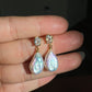 Elegant Rainbow luster Candy Bean Baroque Pearl Dangle Earrings  Gold Zircon Dainty Drop Earring gift for her sparkling Wedding Earring