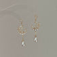 Star & Moon Pearl Dangle Earrings | High Luster Bridal Jewelry | 18K Gold Plated - Jinger Crafting