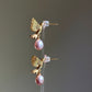 Soaring Bird  Lavender  Pink Pearl Stud Statement Earrings Dainty Everyday Elegance  Romantic Weddings Jewelry Bridesmaid Gift for her