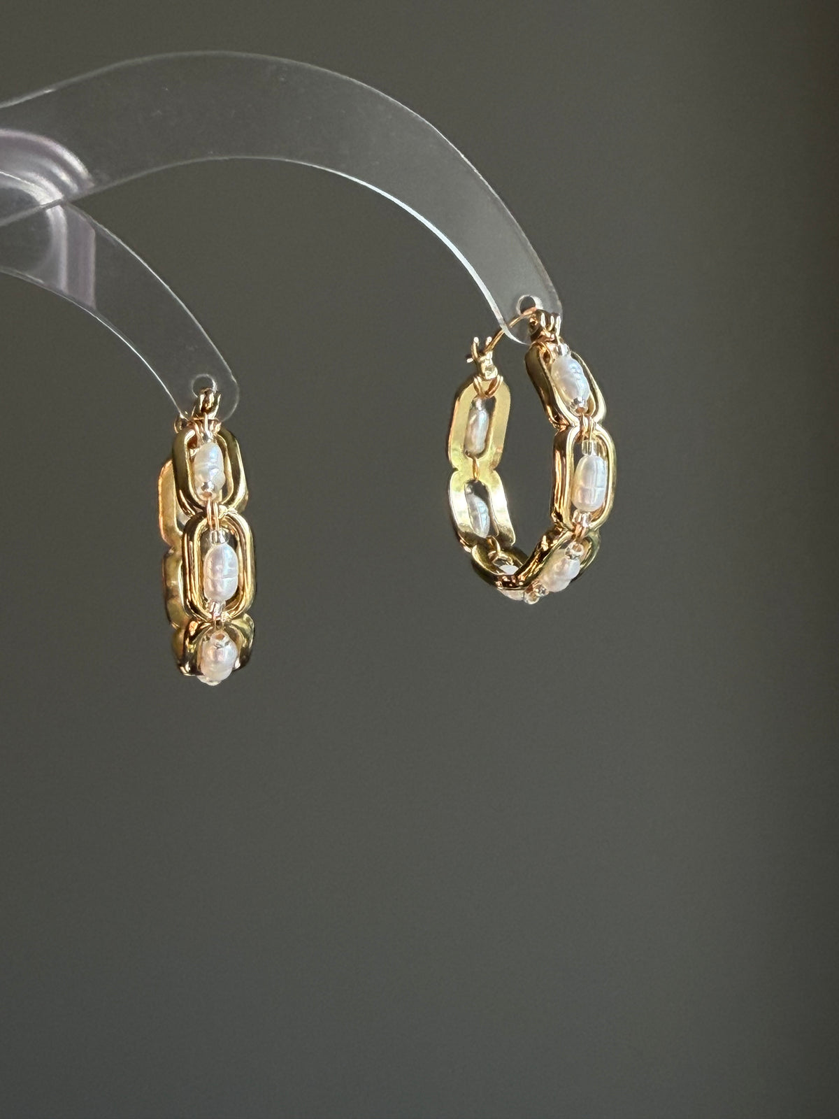 Heirloomn Hoop | Keshi Pearl Chain Earrings