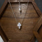 Minimalist White Baroque Cross Pearl Necklace | Dainty Pearl Necklace | birthday Gift