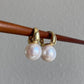 Huge jumbo Freshwater pearls Classic Elegant Gold Clip Huggies with Oversized Pearls Wedding Hoop earring  anniversary Gift for her