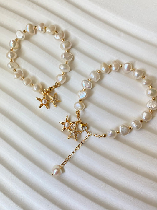 Baroque Pearl Starfish Akoya Bracelet Anklet
