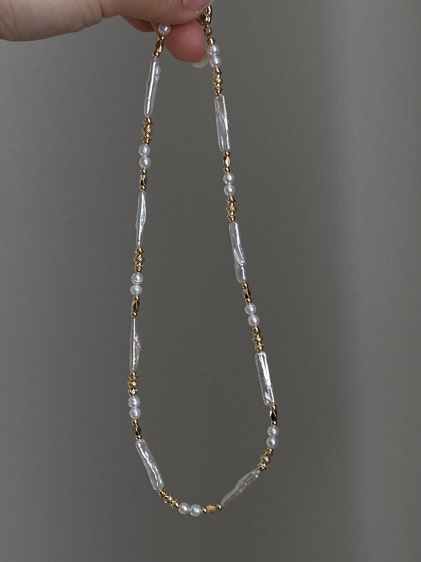 Natural freshwater baroque stick pearl,biwa pearl everyday use necklace,gift for her,christmas gift