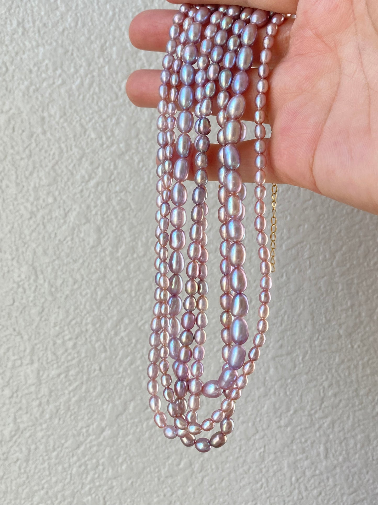 Purple Rice Pearl Wedding Necklace - High Luster Freshwater Pearls | Custom Bridal Jewelry - Jinger Crafting