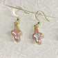Freshwater baroque pearl cross hoop earring stud earring