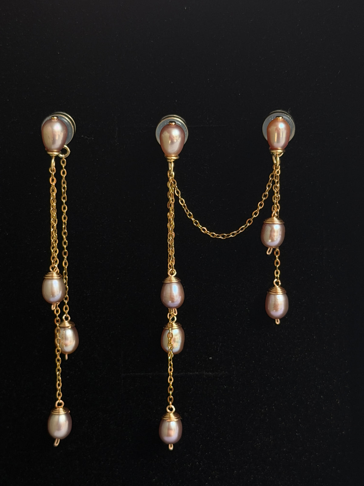 Double Piercing Bridal Pearl Earrings | ÉLANE