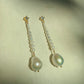 Moonlit Pearl Cascade — Statement Baroque Pearl & Zircon Drop Earrings