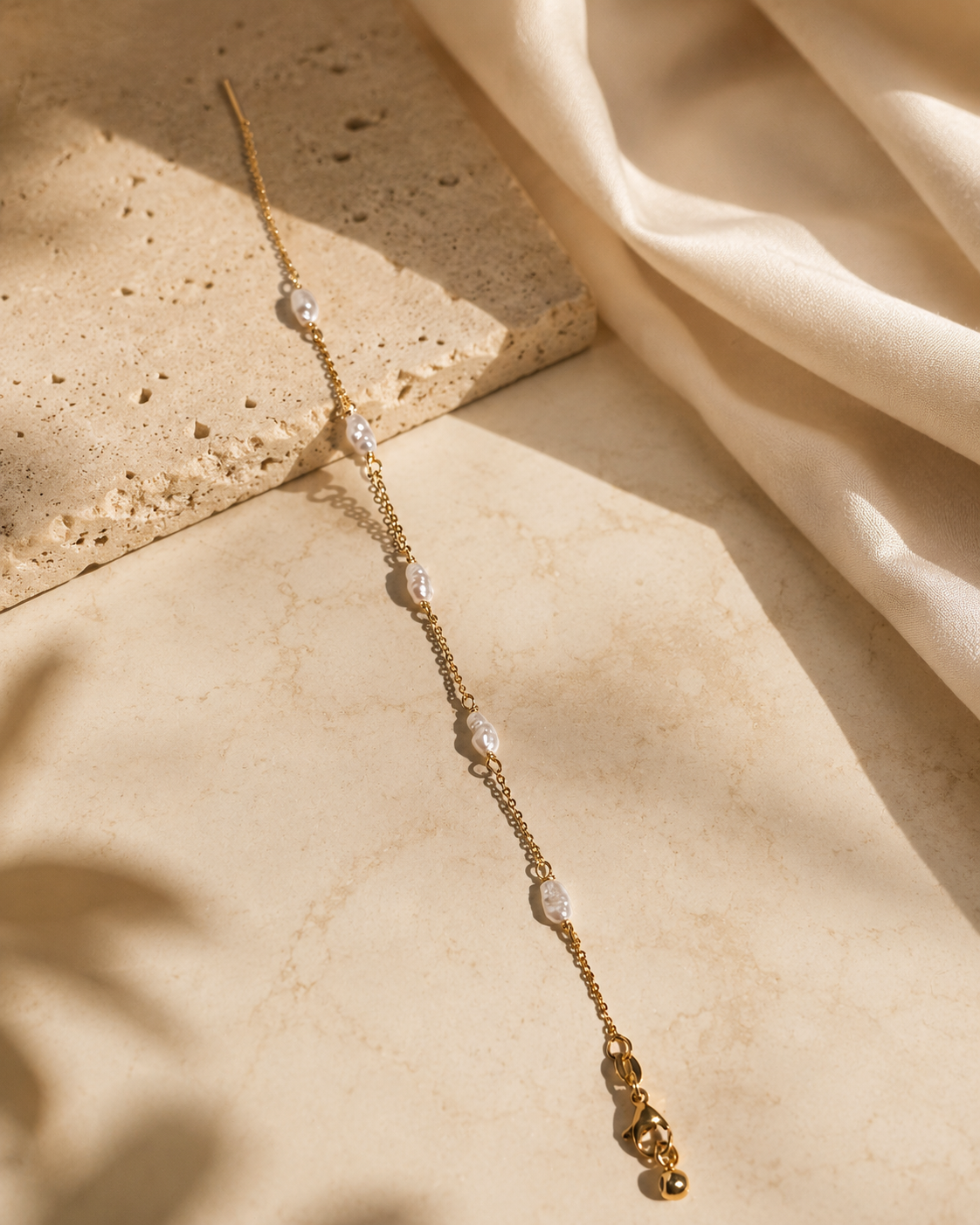 ÉTHERA Barely There Pearl Hand Chain  Custom Bridal Hand Jewelry
