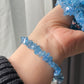 Ocean Blue Natural Aquamarine  Raw nuggets handmade bracelet natural gemstone bracelet birthday stone gift for her Calm & Positive Energy