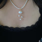 Celestial Cloud  Moon Light Baroque Pearl Necklace Pendant Dangling Earrings