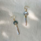 Moon Mother-of-Pearl and Baroque Stick Pearl Earrings – Celestial Mythology Dangle Earrings – Handmade Star and Crescent Moon Jewelry