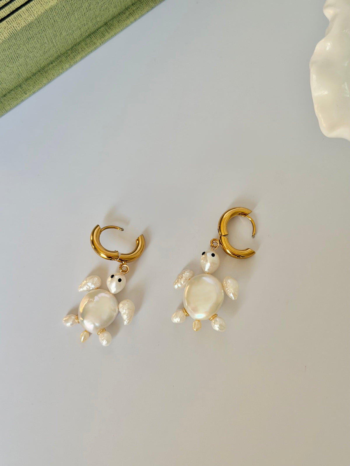 TIDELING | Baroque Pearl Sea Turtle earring or Necklace