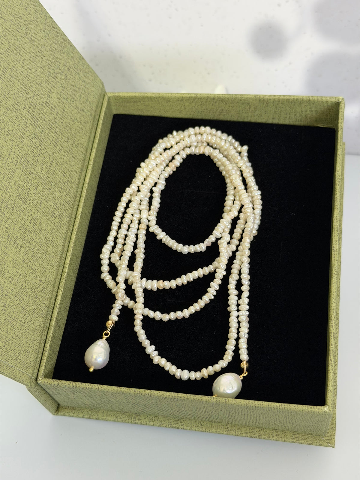Baroque Pearl Lariat Backdrop Necklace – Versatile Multi-Way Styling