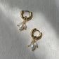 Handmade Triple Pearl 3-in-1 Hoop Earrings | Removable Freshwater Pearl Charm | Dainty Gold Hoops | Versatile Pearl Drop Earrings