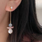Celestial Angel Pearl Earrings, Aquamarine Baroque Pearl Dangle Earrings, Gold Drop Earrings, Handmade earring Gift for Her Bridesmaid Gift
