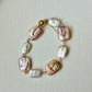 Baroque Pearl Bracelet Gold Magnetic Clasp Safety Chain Jewelry