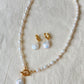 Handmade Baroque Pearl Pendant Necklace with Toggle Clasp for Women