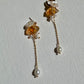 Citrine Baroque Pearl Dangle Earrings Fairycore Gemstone Jewelry