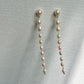 Graduated Pearl Line Earrings Long Minimalist Drop Jewelry