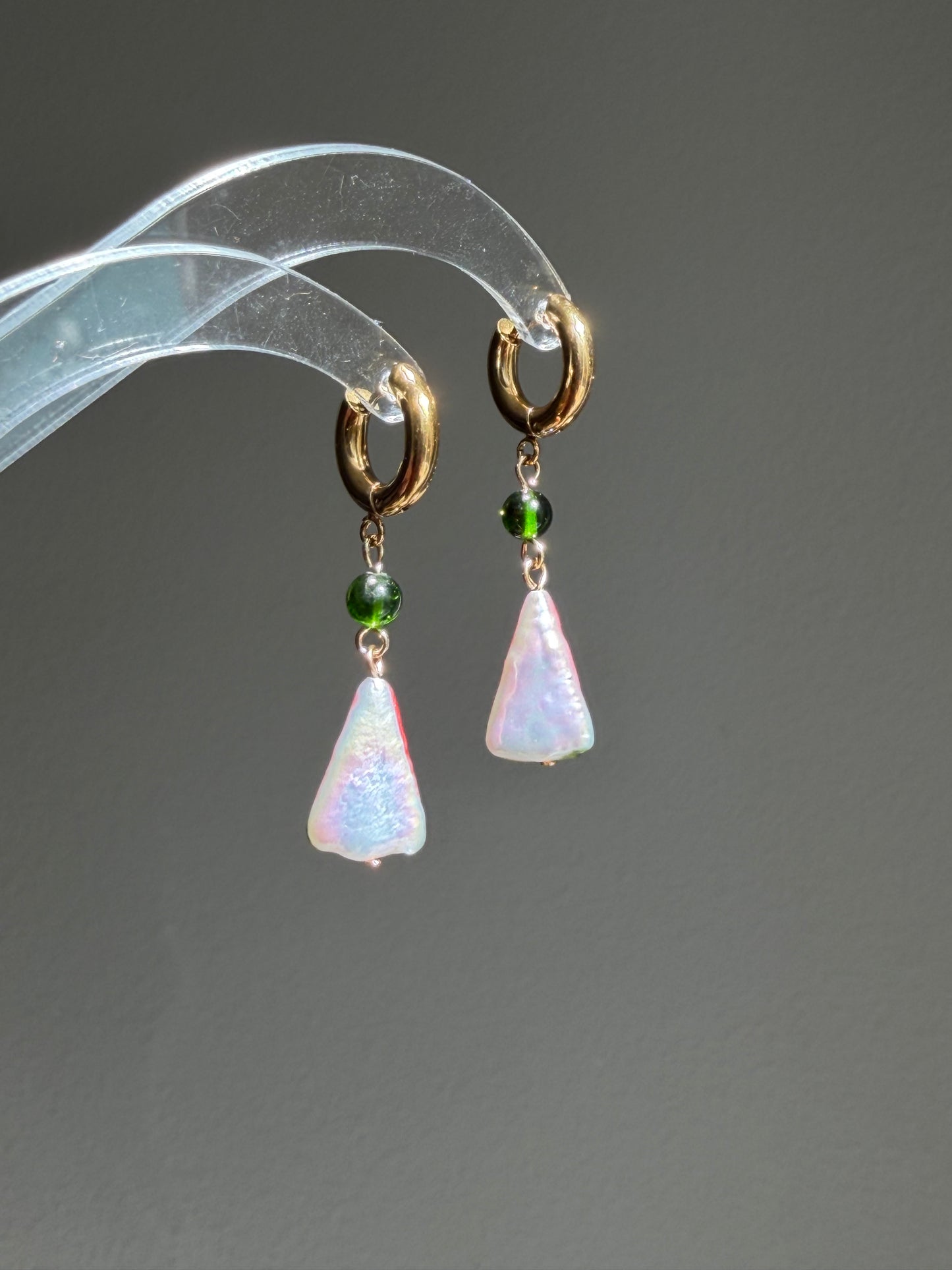 Baroque Pearl Watermelon Hoop Earrings Fruit Summer Jewelry