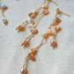Baroque Petal Pearl Tassel Earrings Wisteria Floral Jewelry