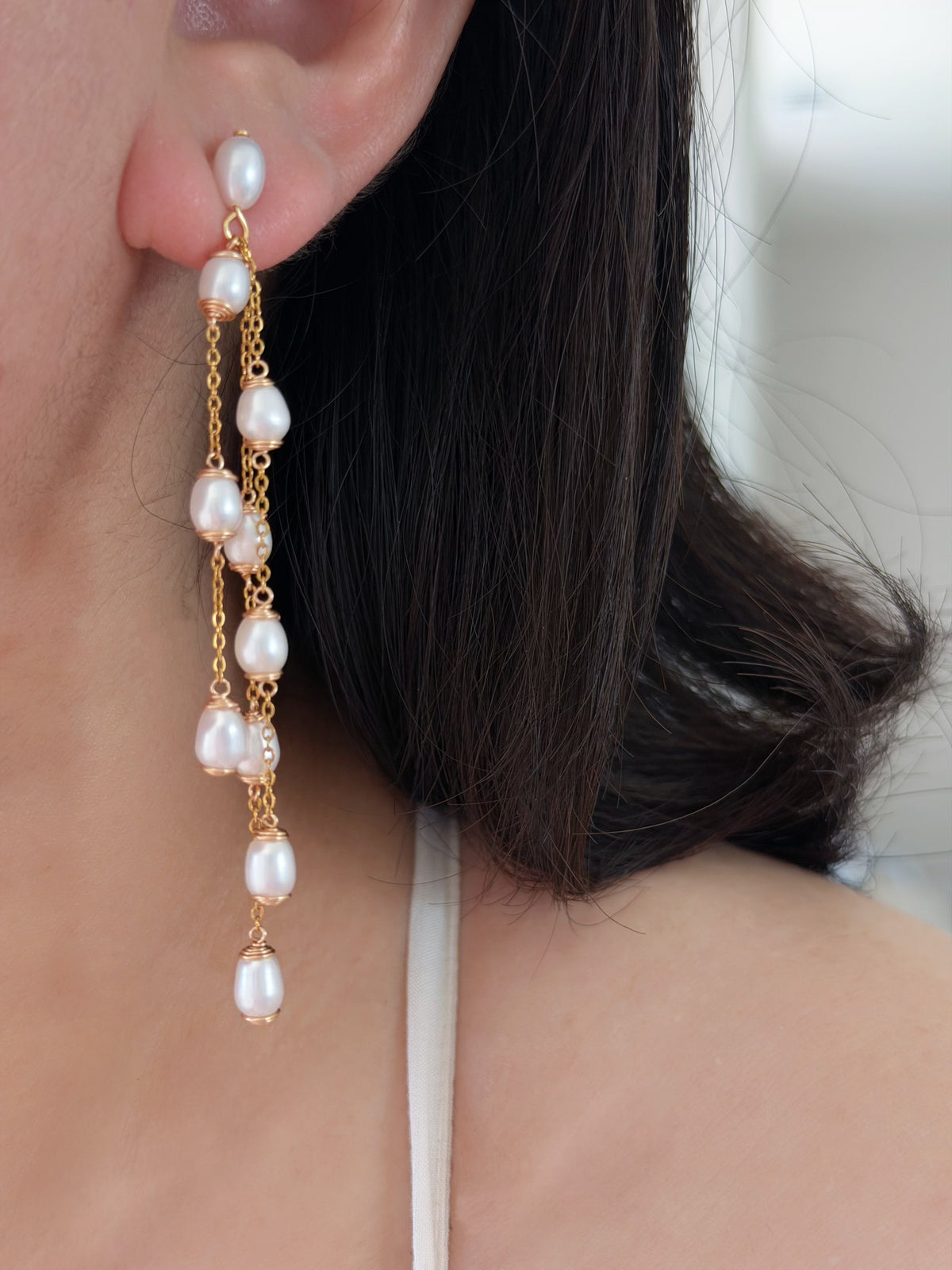 Cascading Pearl Earrings | PEARL RAIN Waterfall Drops