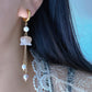 Lily of the Valley Earrings Flower Agate  Pearl Dangle Earrings Elegant Handmade Drop Earrings Bridesmaid Gift for Her Dainty tissue earring