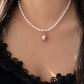 Sakura Pink Freshwater Pearl Necklace | Dainty Minimalist Pearl Choker Necklace