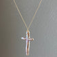 Natural Snake Glossy Mermaid Tone Gothic Cross Pendant Necklace Minimalist Necklace Iridescent Pendant Necklace gift for her gift for him