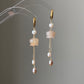 Lily of the Valley Earrings Flower Agate  Pearl Dangle Earrings Elegant Handmade Drop Earrings Bridesmaid Gift for Her Dainty tissue earring