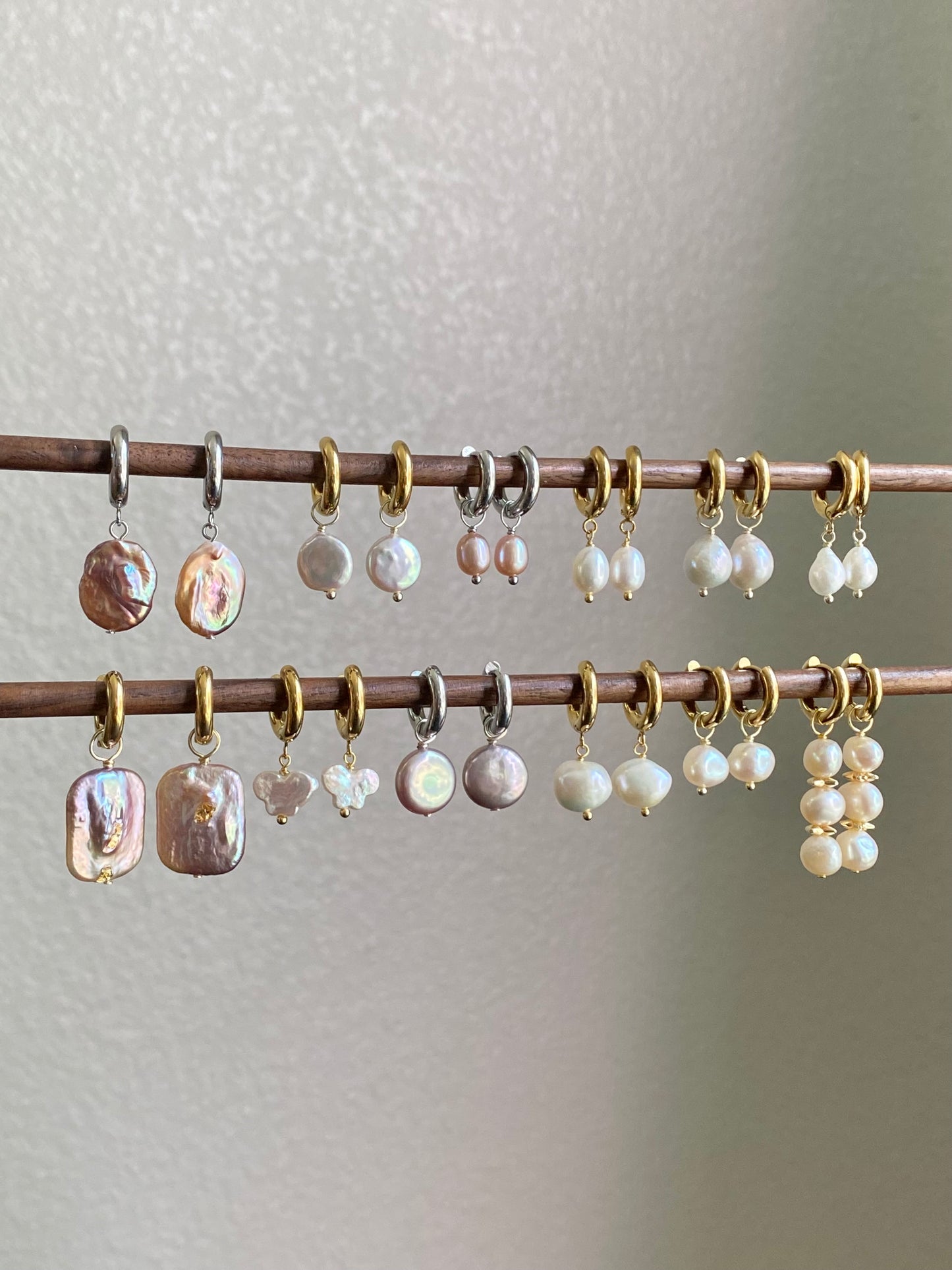Natural Freshwater pearl Dangle Earrings baroque Pearl gold filled  Hoop earring wedding jewelry Minimalism  Dainty Earring gift for her