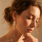 Wisteria & Lily of the Valley Freshwater Pearl Bouquet Earrings