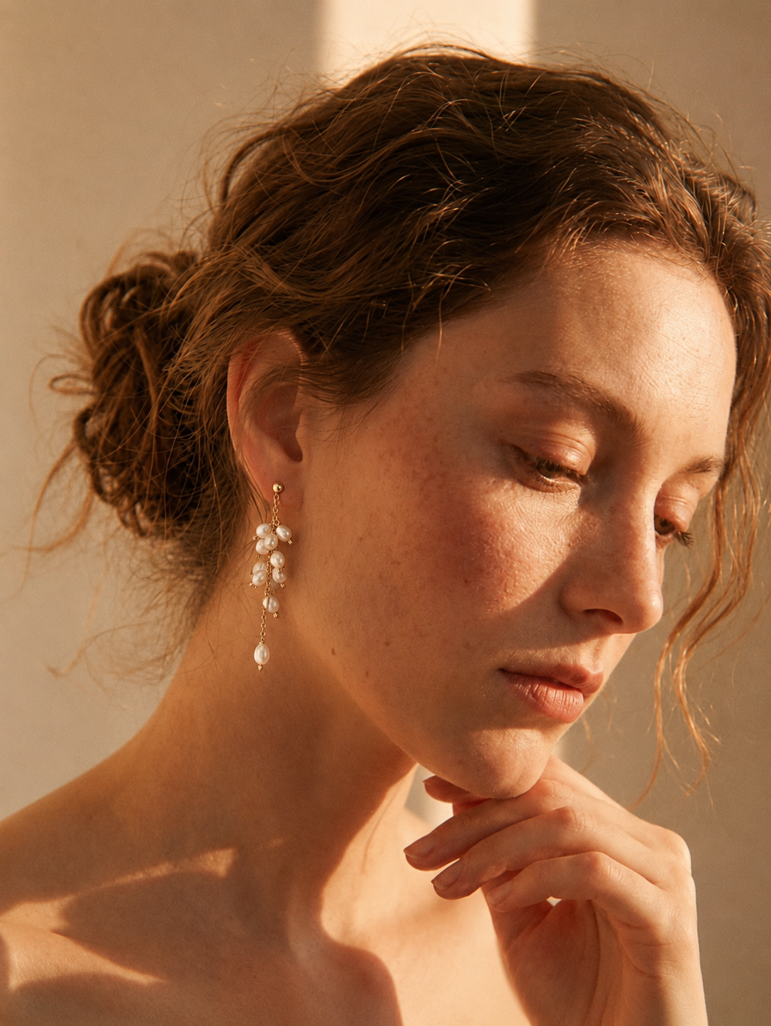 Wisteria & Lily of the Valley Freshwater Pearl Bouquet Earrings